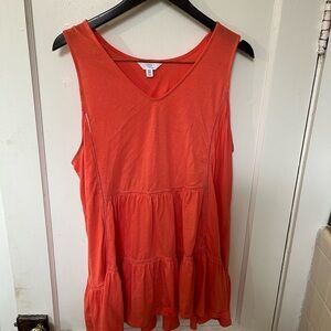 Time and Tru Red Sleeveless Tiered Tunic